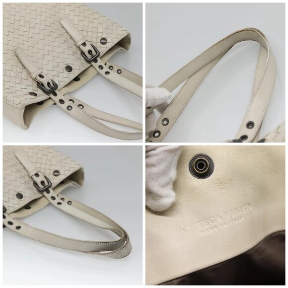 BOTTEGA VENETA INTRECCIATO Tote Bag Leather White Auth bs25990 - Picture 16 of 16